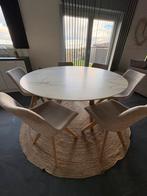 Table ronde en chêne plein, couleur naturelle,diametre 150cm, Huis en Inrichting, Ophalen, Zo goed als nieuw, Eikenhout
