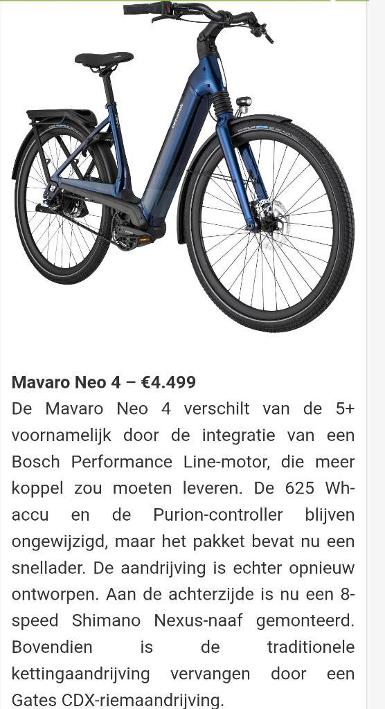 Cannondale Mavaro Neo 4 elektrische fiets, Fietsen en Brommers, Elektrische fietsen, Zo goed als nieuw, Ophalen of Verzenden