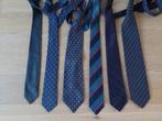 Assortiment merk stropdassen blauw met rode accenten, Blauw, Met patroon, Gedragen, Bouvy