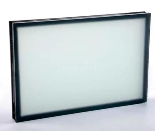 Raam Dubbel glas gelaagd mat zwart zonder kader zonwerend, Doe-het-zelf en Bouw, Glas en Ramen, Gebruikt, Glasplaat, 160 cm of meer
