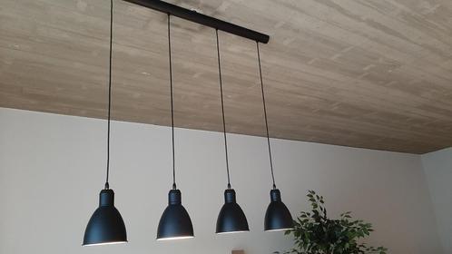 Zwarte hanglamp Eglo Priddy met 4 lichtbronnen, Huis en Inrichting, Lampen | Hanglampen, Zo goed als nieuw, Metaal, Ophalen