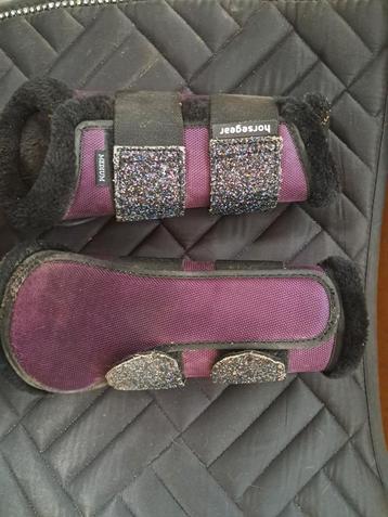 Protège-jambes violets à paillettes M, Enlèvement ou Envoi, Utilisé, Équitation