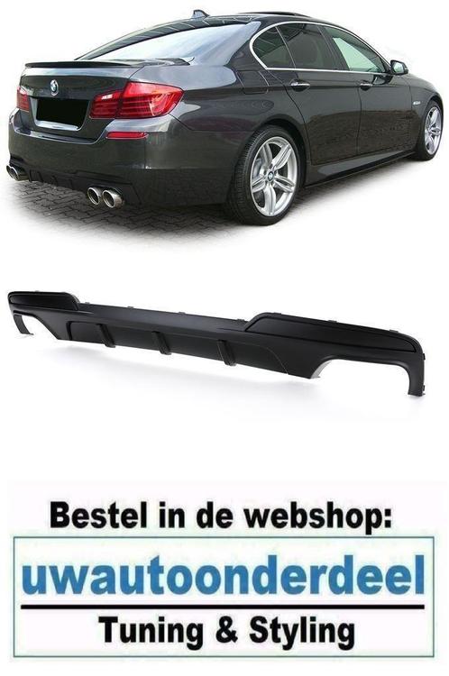 Diffuser Mat Zwart Dubbel Uitlaat Voor Bmw 5 serie F10 M Pak, Auto diversen, Tuning en Styling, Verzenden