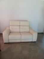 dubbele lederen relaxzetel, Huis en Inrichting, Fauteuils, Ophalen, Lederen zetel, Zo goed als nieuw, 75 tot 100 cm