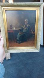 Olieverf schilderij, interieurscène, Enlèvement