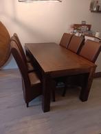 Eettafel met 6 stoelen, donkerbruin, Huis en Inrichting, Tafels | Eettafels, Ophalen