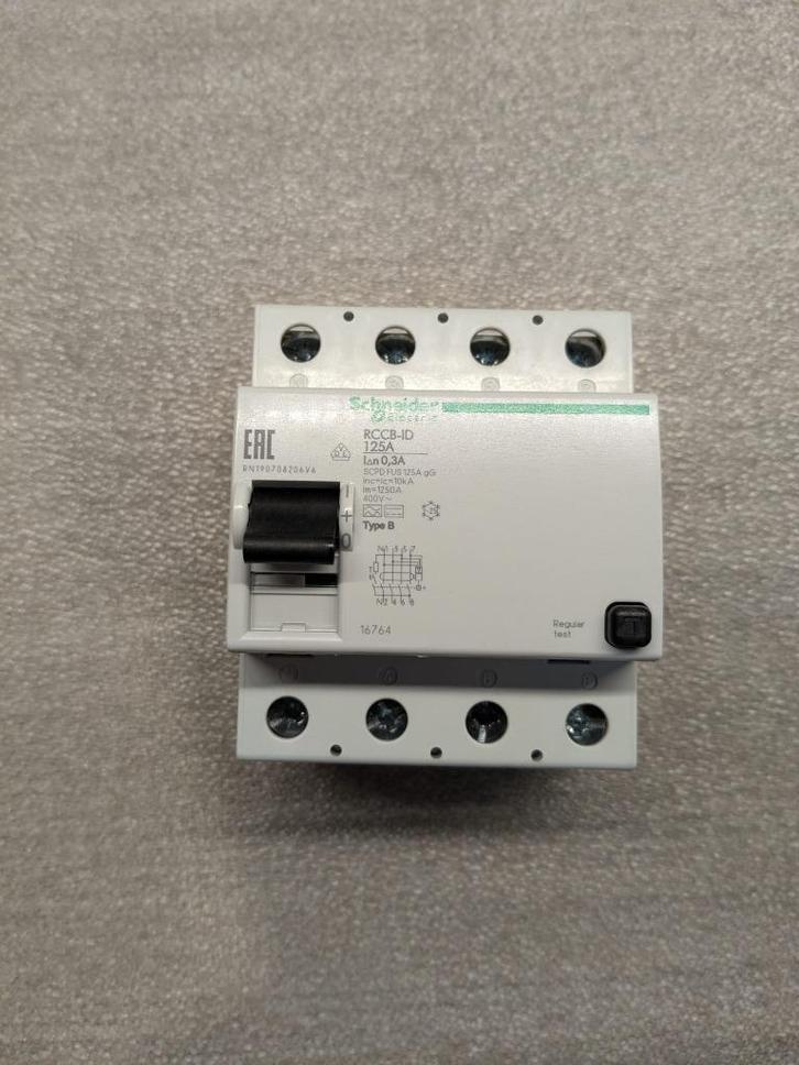 Differentieel 4P 125a 300mA type B, Doe-het-zelf en Bouw, Elektriciteit en Kabels, Nieuw, Overige typen, Verzenden