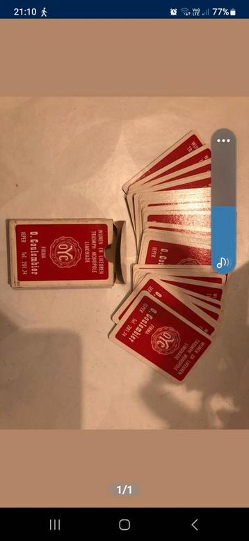 GEZOCHT: rood spel kaarten O. COULEMBIER uit Ieper