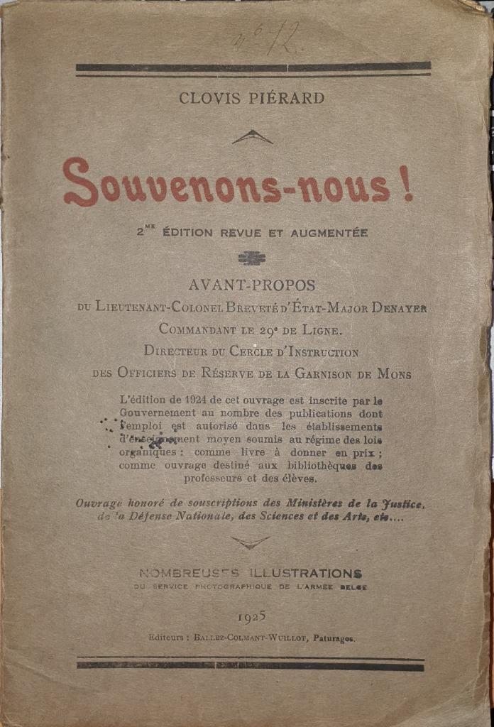 Souvenons-nous, Boeken, Oorlog en Militair, Gelezen, Overige onderwerpen, Voor 1940, Ophalen of Verzenden