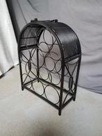 Wijnrek zwart staal, Huis en Inrichting, Woonaccessoires | Wijnrekken, Ophalen, Nieuw, Minder dan 50 cm, 5 tot 15 flessen