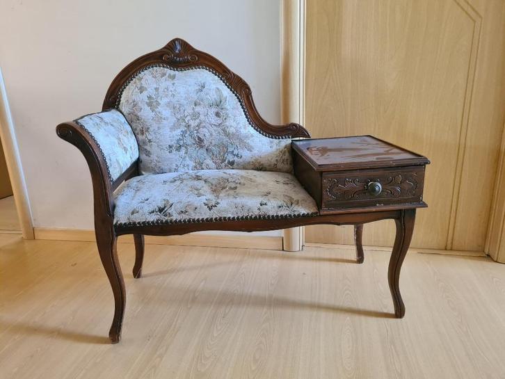 Antiek telefoonbankje | gossip bench met lade, Antiek en Kunst, Antiek | Meubels | Kasten, Ophalen