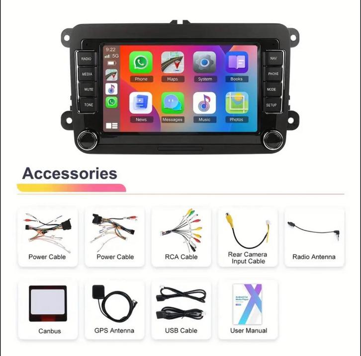 Nieuwe Carplay 2+64GB Android 13 autoradio, Auto diversen, Autoradio's, Nieuw, Ophalen of Verzenden