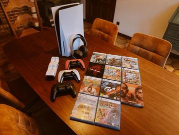 Playstation 5 + Sony Pulse 3D + 10 Games + 3 Controllers