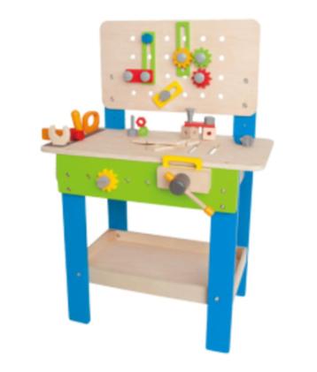 OP=OP houten werkbank Hape incl accessoires beschikbaar voor biedingen