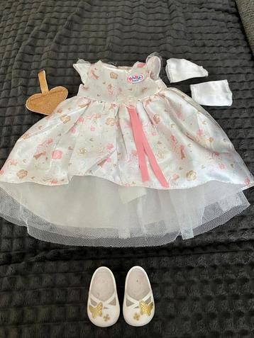 Robe mariée + chaussures + accessoires bébé né 43 cm fille, Enlèvement ou Envoi