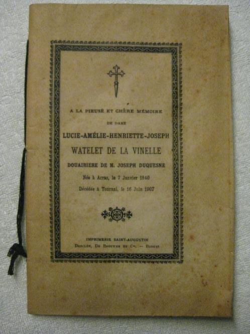 Vaulx lez Tournai Duquesne & Watelet de la Vinelle rare 1907, Boeken, Geschiedenis | Nationaal, Gelezen, Ophalen of Verzenden