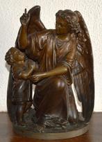 Beschermengel met kind , metaal 27 cm, Ophalen of Verzenden