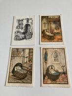 Anton Pieck : 4 beschreven geboorte kaartjes, Ophalen of Verzenden