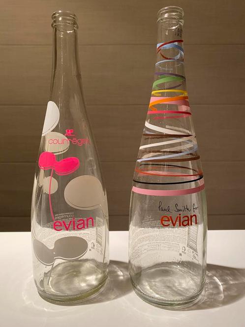 flessen Evian limited edition Courrèges/Paul Smith, Verzamelen, Glas en Drinkglazen, Gebruikt, Ophalen