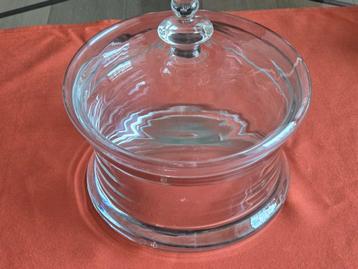 Prachtige retro glazen koekjes schaal met deksel 100 %puntga beschikbaar voor biedingen