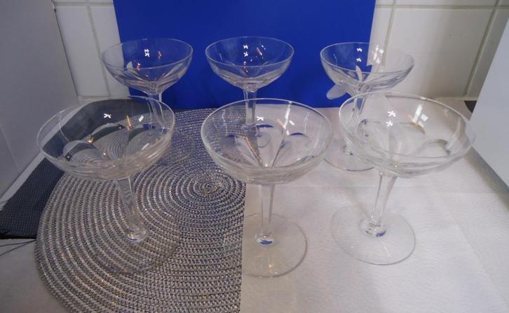 Coupes Champagne Val Saint Lambert Nestor✨👀🤗, Antiquités & Art, Antiquités | Verre & Cristal, Enlèvement ou Envoi