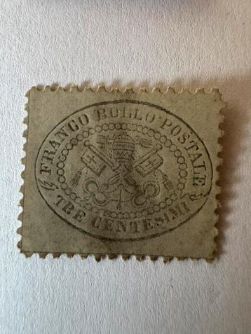état pontifical timbre 3 centesimi non oblitéré vatican 1868, Enlèvement ou Envoi