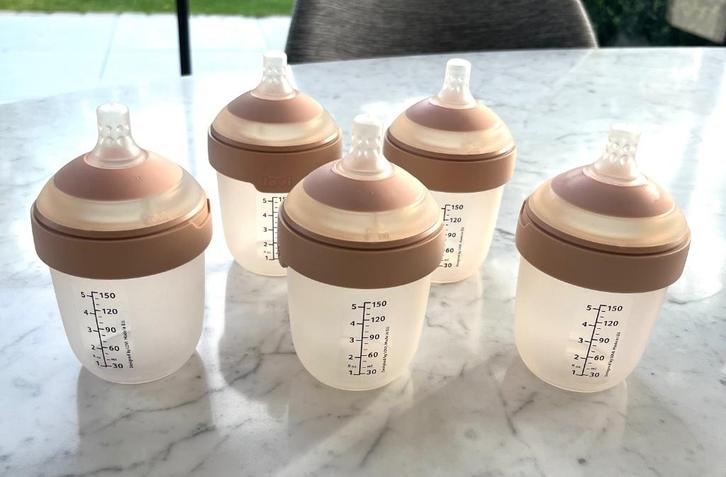 Difrax Mammafeel Fles - 150 ml - 5 stuks, Kinderen en Baby's, Babyvoeding en Toebehoren, Zo goed als nieuw, Ophalen