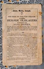 bidprentje Hendrik Olislagers † Borgloon 1888, Envoi, Image pieuse