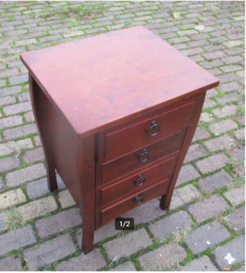 Belle commode rétro en bois avec 4 tiroirs - 43x37x66, 3 ou 4 tiroirs, Enlèvement ou Envoi, Comme neuf
