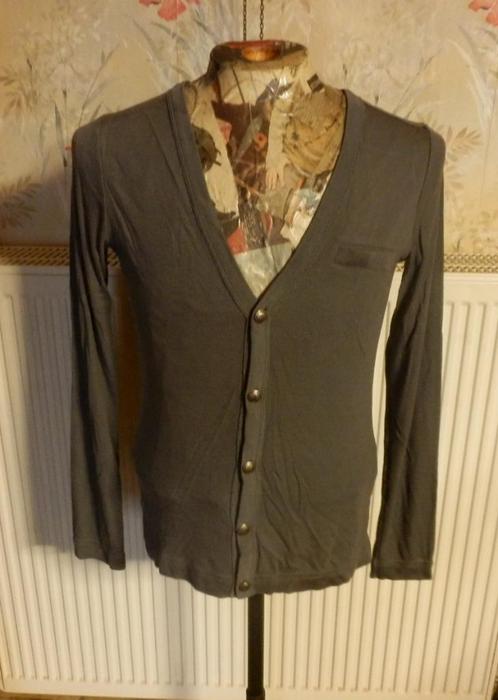 (42) - gilet homme t.S gris - H&M -, Kleding | Heren, Truien en Vesten, Zo goed als nieuw, Maat 46 (S) of kleiner, Grijs, Ophalen of Verzenden