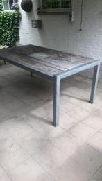 Table de jardin en bois avec structure en métal, Jardin & Terrasse, Enlèvement, Utilisé