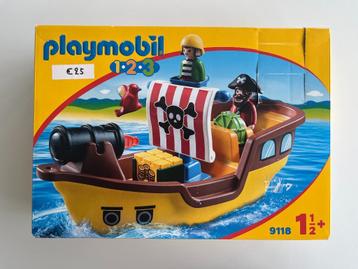 PLAYMOBIL 1.2.3. 'Piratenschip' – 9118 (nieuw in verpakking) beschikbaar voor biedingen