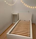 Ikea Malm bed wit 90x200 met lattenbodem, Ophalen, 85 tot 100 cm, Zo goed als nieuw, Lattenbodem