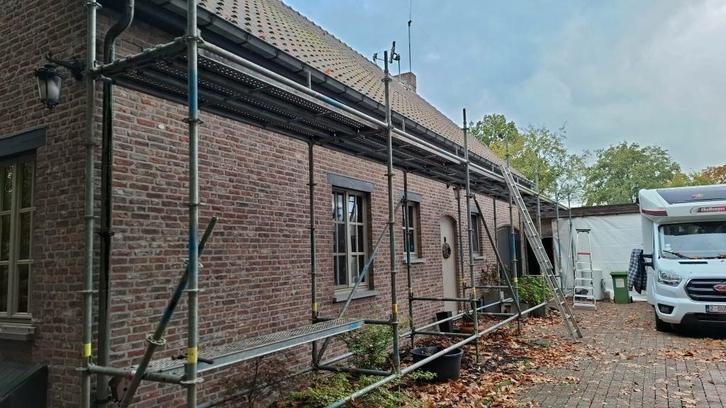 steiger te koop, Doe-het-zelf en Bouw, Steigers, Gebruikt, Gevelsteiger, 5 meter of hoger, Ophalen