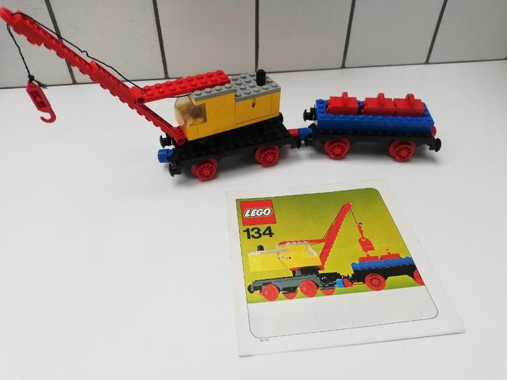 lego 134 trein wagon mobile crane and wagon, Kinderen en Baby's, Speelgoed | Duplo en Lego, Lego, Complete set, Ophalen of Verzenden