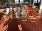 Lot Vintage Strandstoel/Ligstoel, Tuin en Terras, Ophalen, Gebruikt, Hout, Verstelbaar