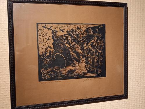 Jean Van Cleemput, genummerde en gesigneerde ets (45x55cm), Antiek en Kunst, Kunst | Etsen en Gravures, Ophalen of Verzenden