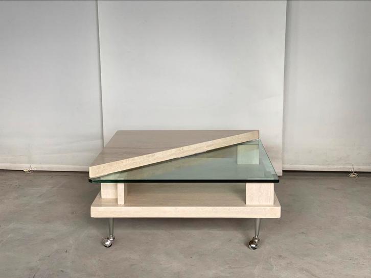 Vintage travertine coffeetable, Antiek en Kunst, Antiek | Meubels | Tafels, Ophalen