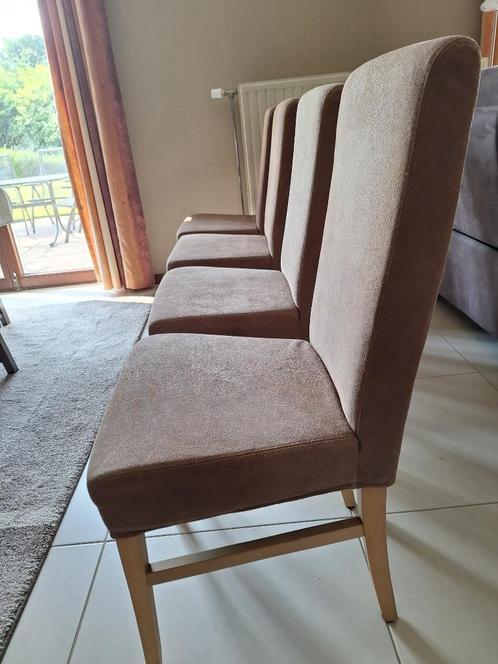 4 Stoelen, Huis en Inrichting, Stoelen, Zo goed als nieuw, Vier, Hout, Leer, Overige kleuren, Ophalen