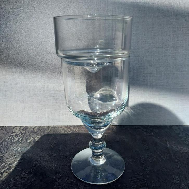 Caviaar glas in 2 delen H 19.5 X B 8,5 zeldzaam verzamelaars, Verzamelen, Glas en Drinkglazen, Zo goed als nieuw, Overige typen