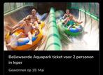 2 tickets aquapark Bellewaerde, Tickets en Kaartjes