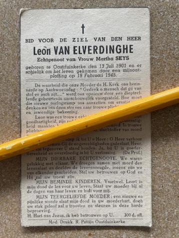 Oorlogsslachtoffer Oostduinkerke Mijnontploffing 19/2/1945 beschikbaar voor biedingen