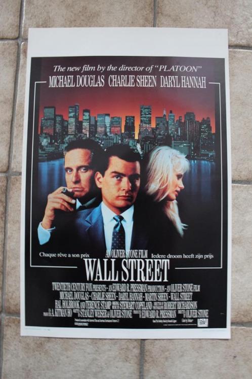 filmaffiche Wall Street Oliver Stone 1987 filmposter, Collections, Posters & Affiches, Comme neuf, Cinéma et TV, A1 jusqu'à A3