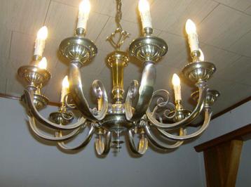 Spaanse Bronzen Kroonluchter - 10-lichtpunten   beschikbaar voor biedingen