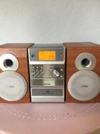 Philips-radio met 2 luidsprekers, radio, cassette en cd, Audio, Tv en Foto, Ophalen, Gebruikt, Radio, Met cd-speler