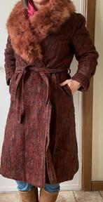 Vintage wollen jas faux fur, Kleding | Dames, Jassen | Winter, Maat 38/40 (M), Ophalen of Verzenden, Handgemaakt, Gedragen