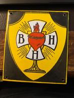 Oud religieus emaillebordje met Heilig hart, Antiek en Kunst, Ophalen