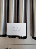 4 Inox ronde tafelpoten 8cm, 50 tot 100 mm, Schroeven, Ophalen of Verzenden, Zo goed als nieuw
