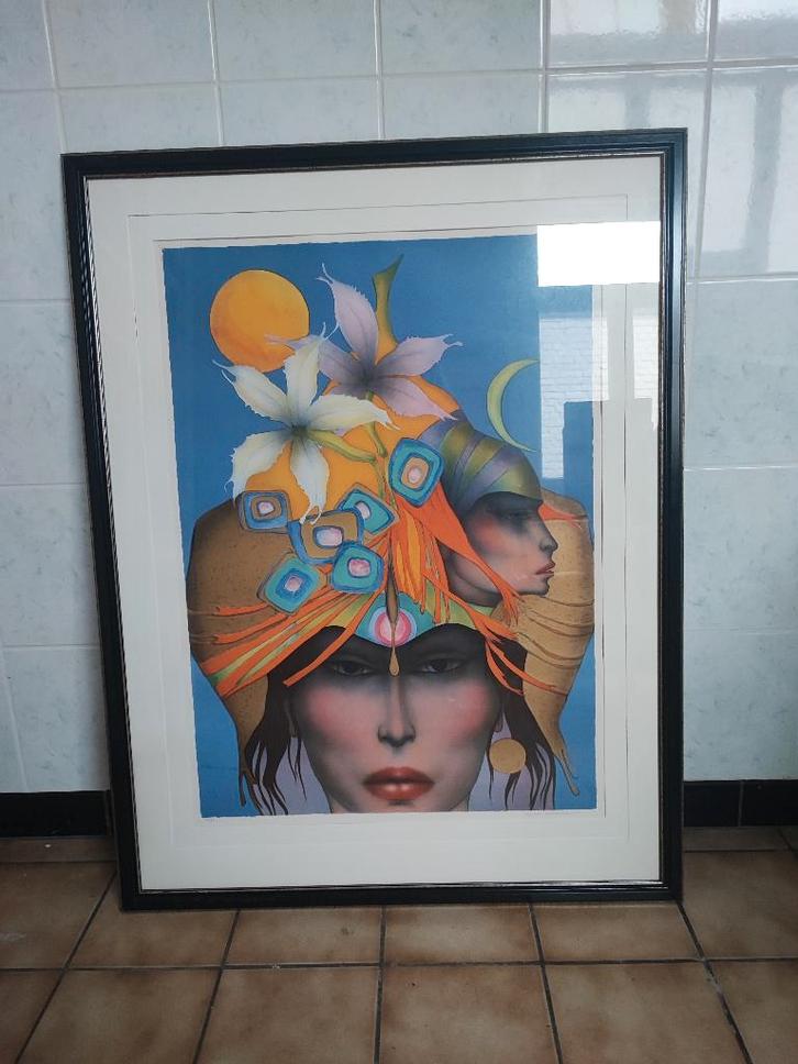 Jef Van Tuerenhout - Femme sur fond Bleu 31/96, Antiek en Kunst, Kunst | Litho's en Zeefdrukken, Ophalen