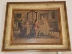 Bedrukt tafereel family dinner, Antiek en Kunst, Kunst | Schilderijen | Klassiek, Ophalen of Verzenden